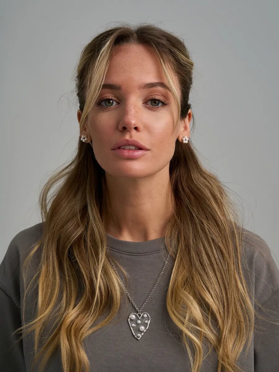 Колье BLUE jewelry, длина 55 см, бесцветный, серебряный, белый