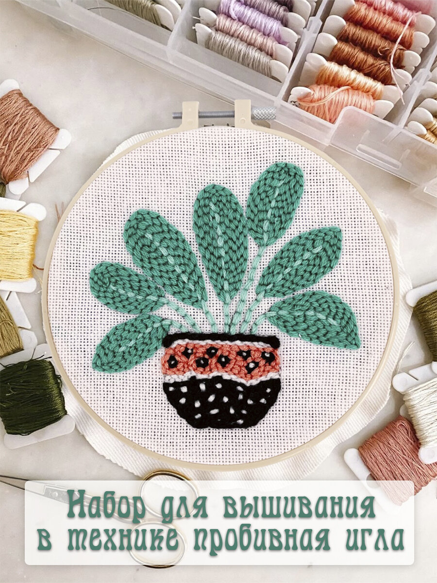 Набор для рукоделия Декоративное панно в технике пробивная игла Растение