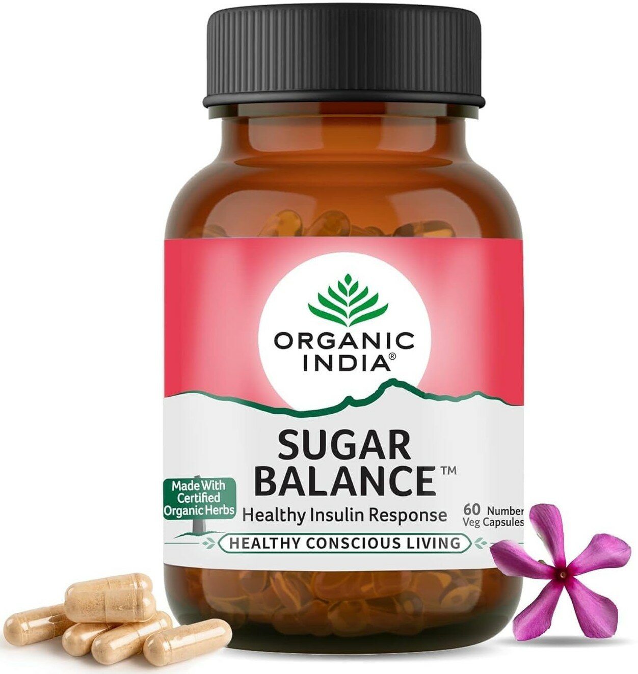 Шугар Баланс Органик Индия при диабете контроль уровня сахара Sugar Balance Organic India 60 шт
