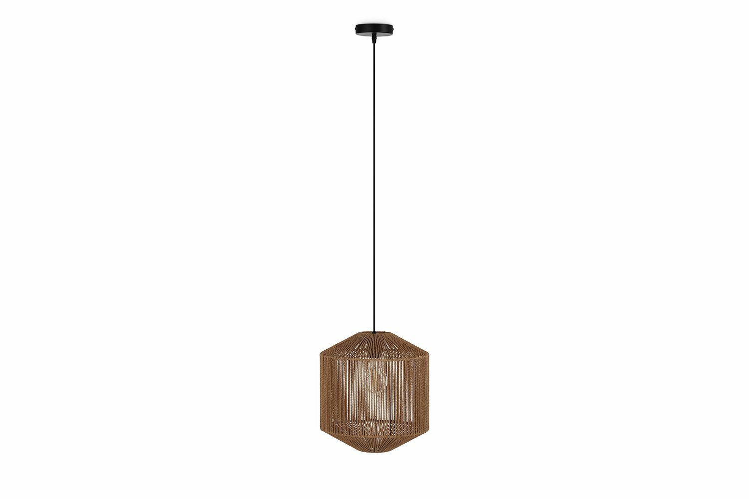 Светильник подвесной HOFF Orhuss Raud 32x35x32 см, e27, чёрный, натуральный