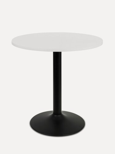 Изображение товара Стол обеденный МДФ+стекло Троя-18 белый/чёрный D80