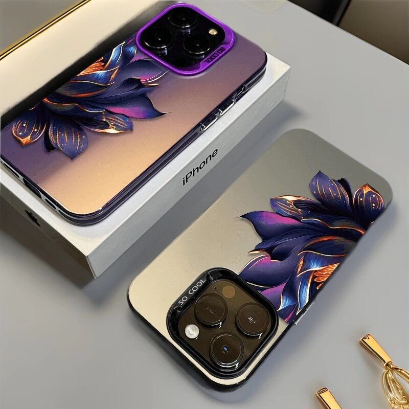 Чехол-конверт с цветком, для iPhone 13 pro , Soft Touch, поликарбонат, ТПУ