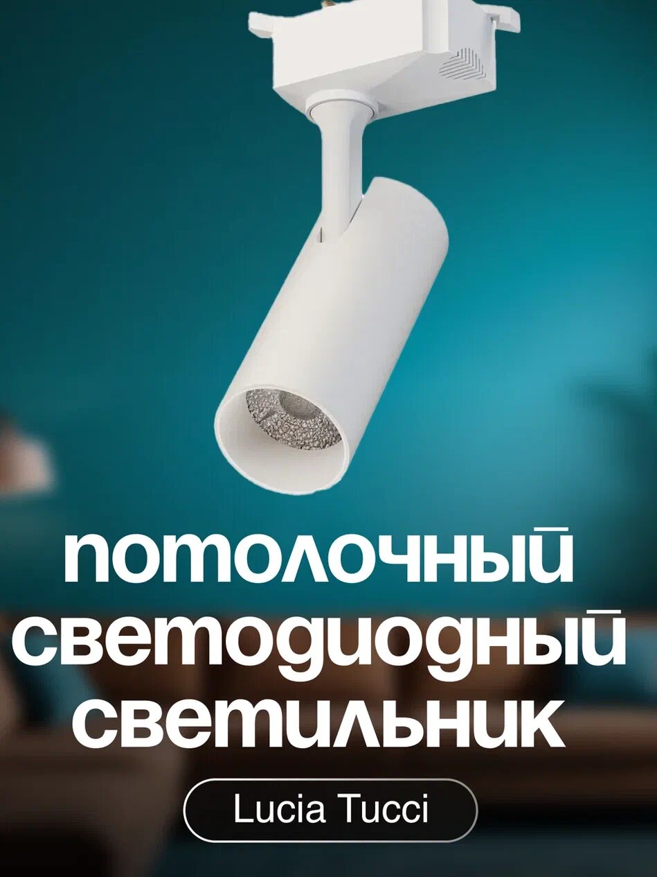 Трековый светильник поворотный, светодиодный на шинопровод LTP-T020-20W-W