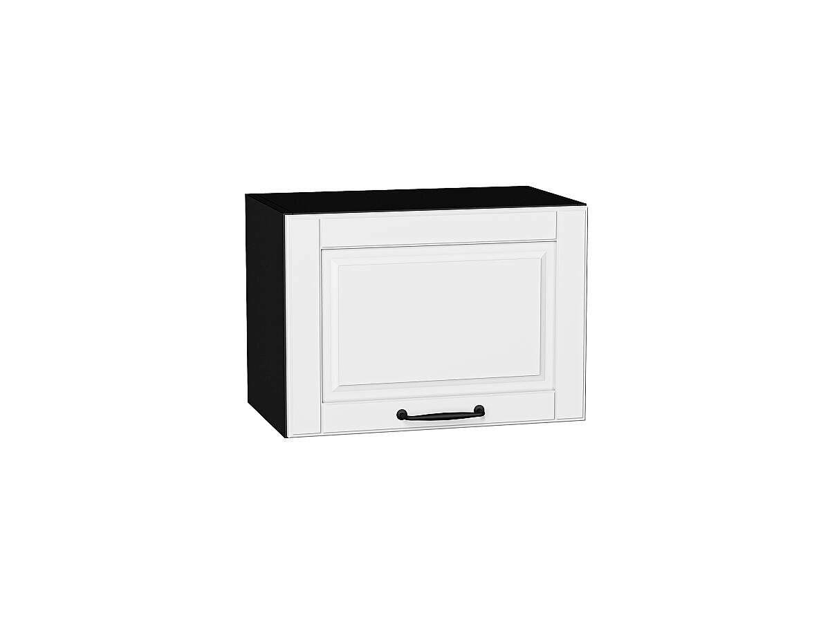 Шкаф верхний горизонтальный Дублин, цвет фасада Special White, цвет каркаса Graphite, 358*500*318 мм