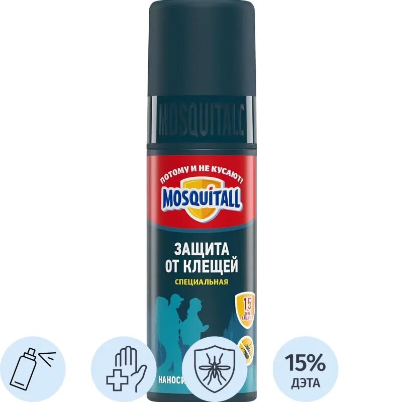 Спрей акарицидно-репеллентный MOSQUITALL Спец защита от клещей 100 мл