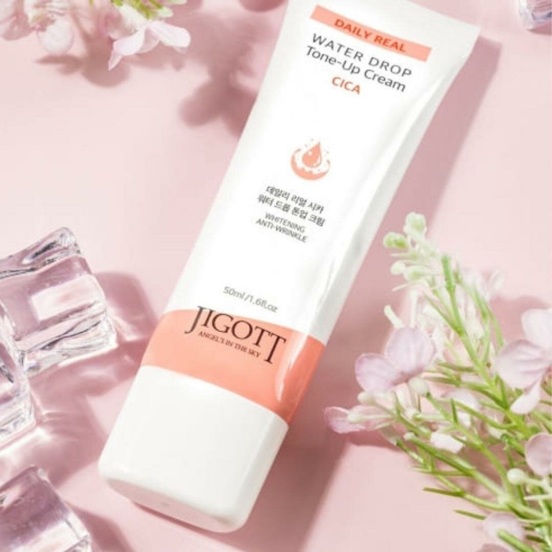 Увлажняющий крем Jigott "Water Drop Tone-Up Cream Cica", экстракт центеллы, 50 мл