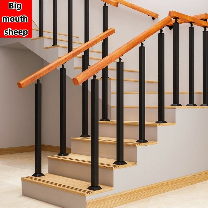 Кованые стойки для лестничных перил 85 см Внутренние защитные ограждения в стиле лофт регулируемые винтажные барные стойки с 270 кронштейном черные