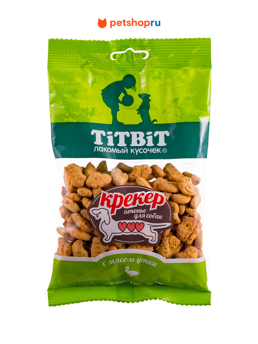 TiTBiT Лакомство для маленьких собак Крекер с мясом утки, 100г