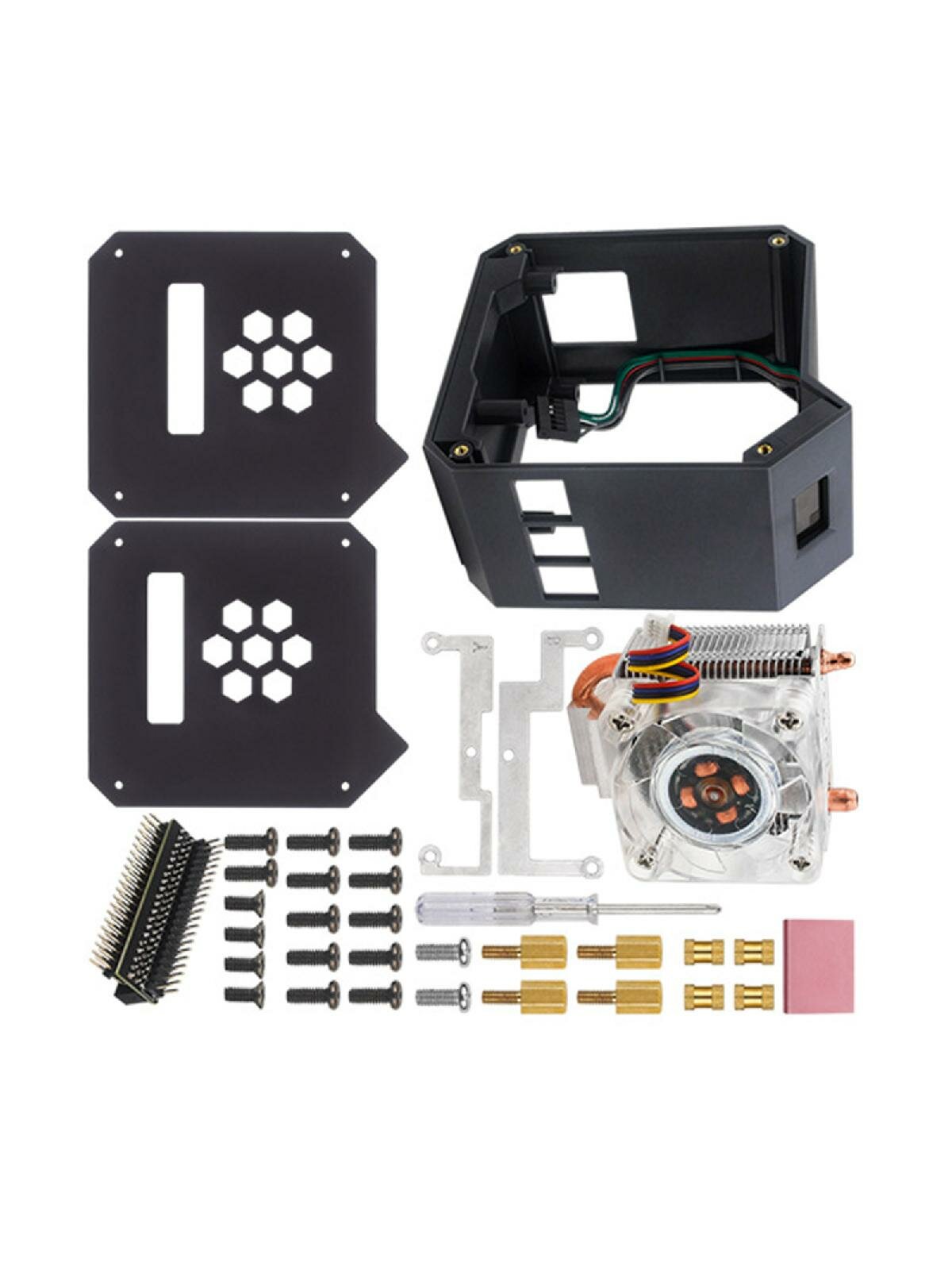 Vertical Tower Cooling Fan Set For RPi 5 Ice Tower Fan With OLED Display And PWM Adjustable Speed