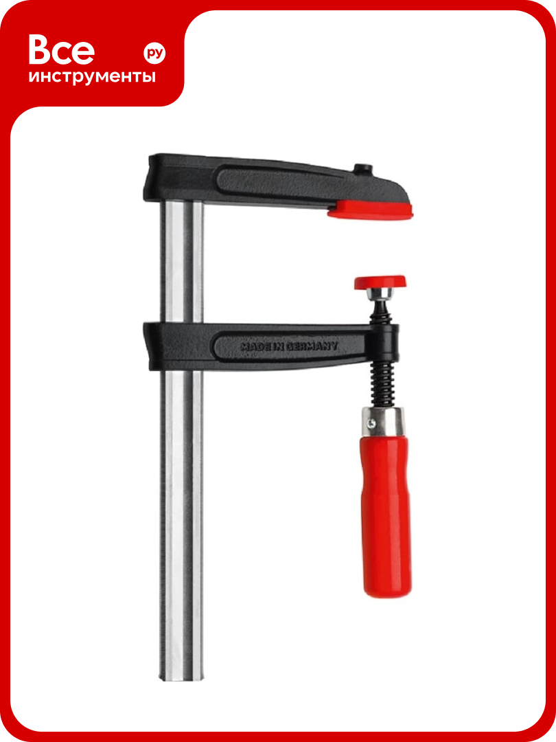 Струбцина BESSEY чугунная 200/50, 5.5 кН, деревянная ручка BE-TPN20B5BE
