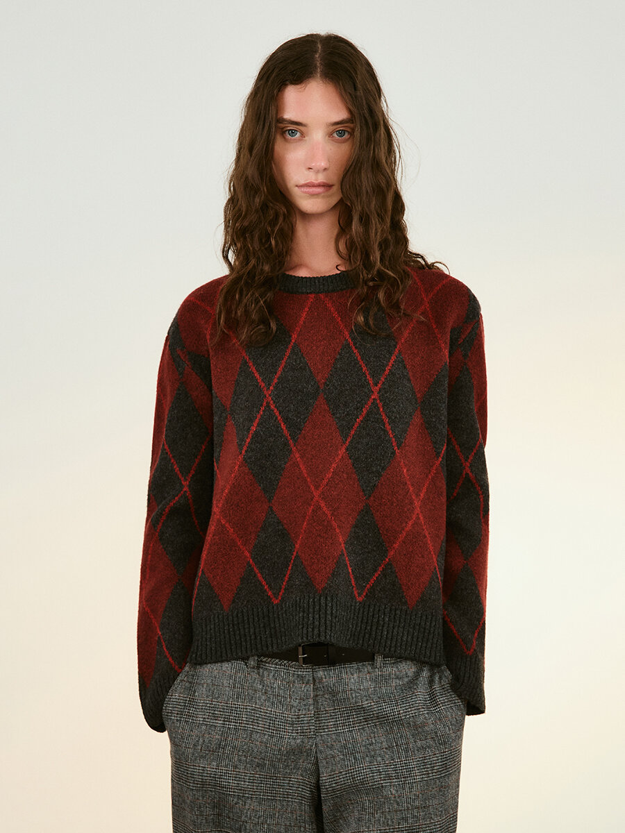 Джемпер Befree Woman Mix&Match, размер S, красный принт — фото 1