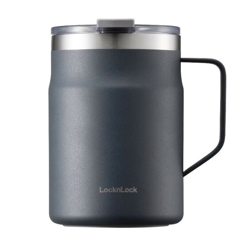 Термокружка LOCK&LOCK Insulated Coffee Cup с ручкой и отверстием в крышке, 475ML, Blue, LHC4219NVY