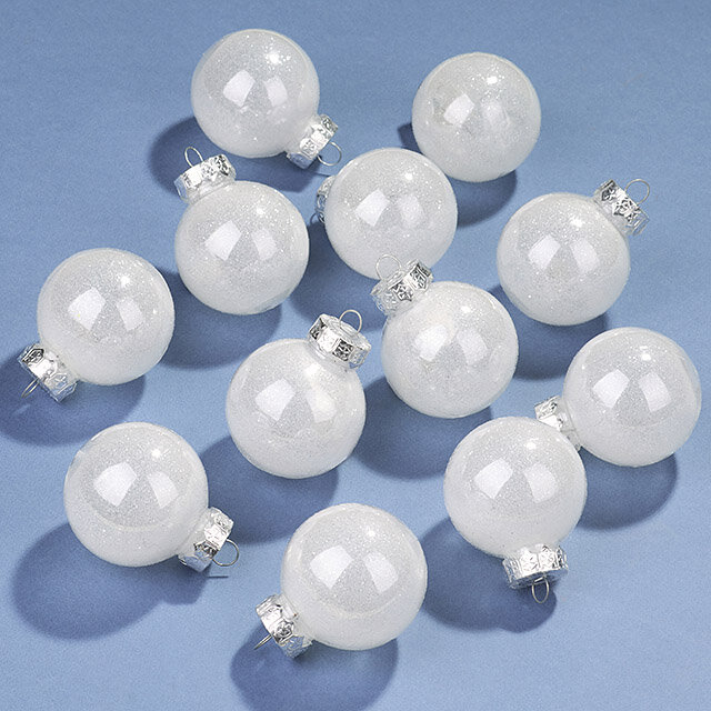 Елочные ПЭТ шары Albertine - Glaze White 6 см, 12 шт