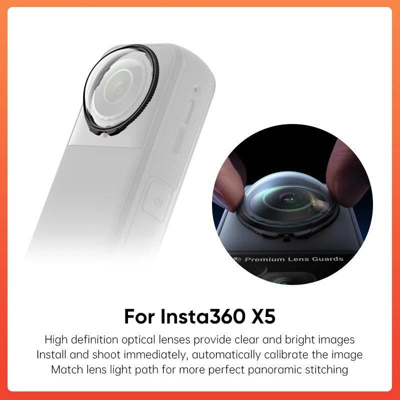 Премиальные защитные линзы Insta360 X5 для оригинальных аксессуаров Insta360 X5