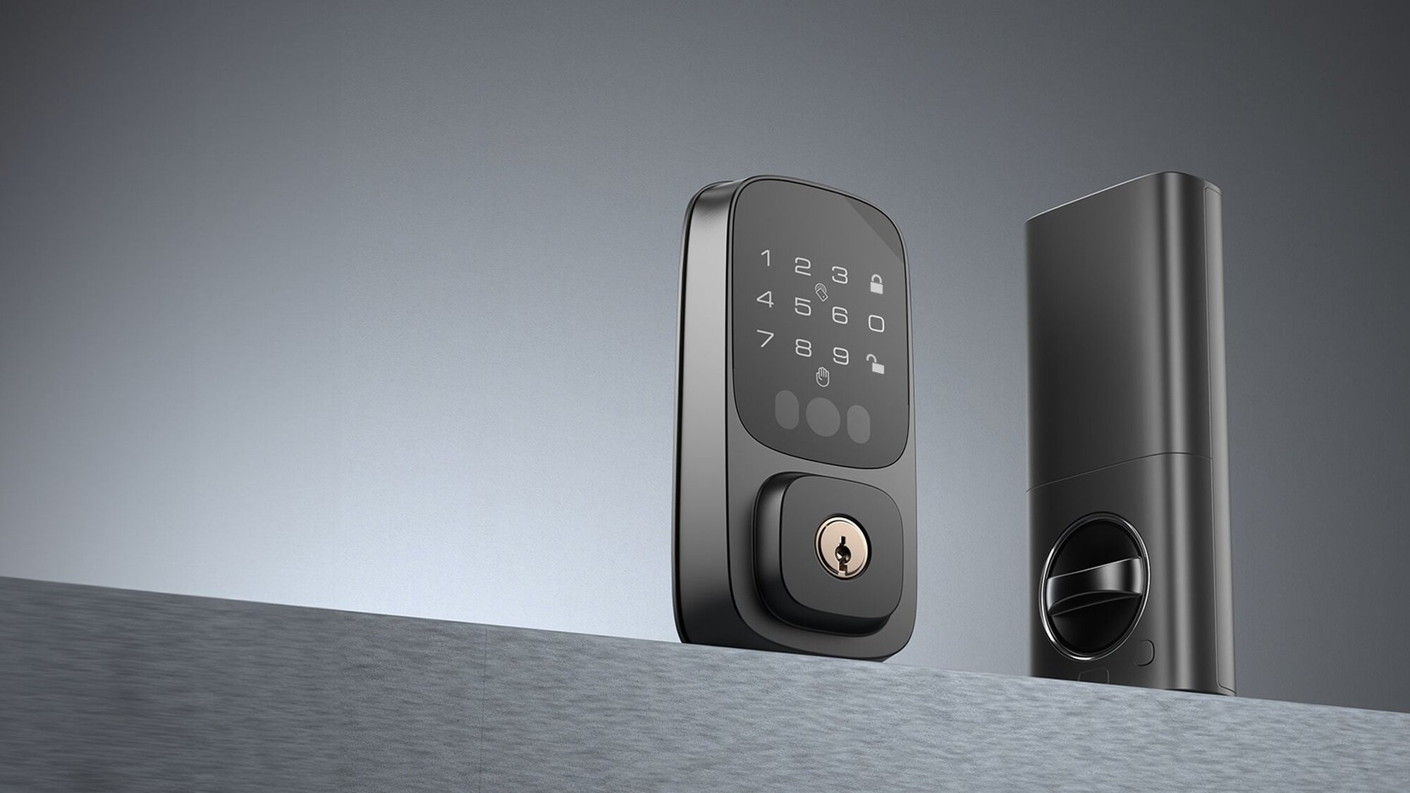 Умный дверной замок SP300, WIFI, цвет черный , IPX4, для дверей: 35-50 мм