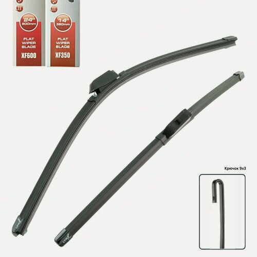 Изображение товара Дворники / Щетки стеклоочистителя бескаркасные Kia Picanto / Киа Пиканто JA 2017 - 2021 Крючок 9x3 600-350