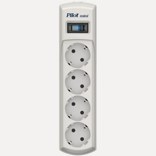 Изображение товара Сетевой фильтр Zis Pilot Mini 4 розетки (евро с заземлением), 10А/2.2кВа, автомат, 5 м (Pilot Mini 5M)