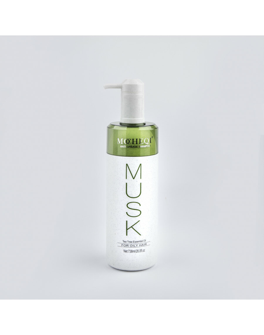 Шампунь для склонных к жирности волос MOCHEQI MUSK с гидролизованным кератином и маслом чайного дерева, 738 мл