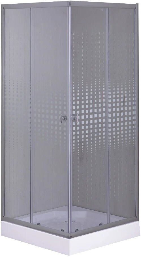 Душевой уголок Parly ZQ8111 с поддоном  стеклянный  80x80  с низким поддоном  квадратный  раздвижной