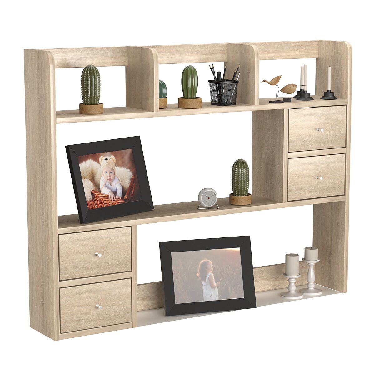 Полка настольная Вектор №38, Дуб Сонома. Производство товара - компания ТОБ.