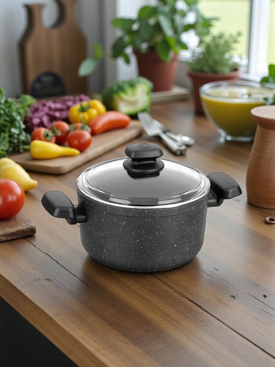 Кастрюля Ornella антипригарный с крышкой 20x10.5 см