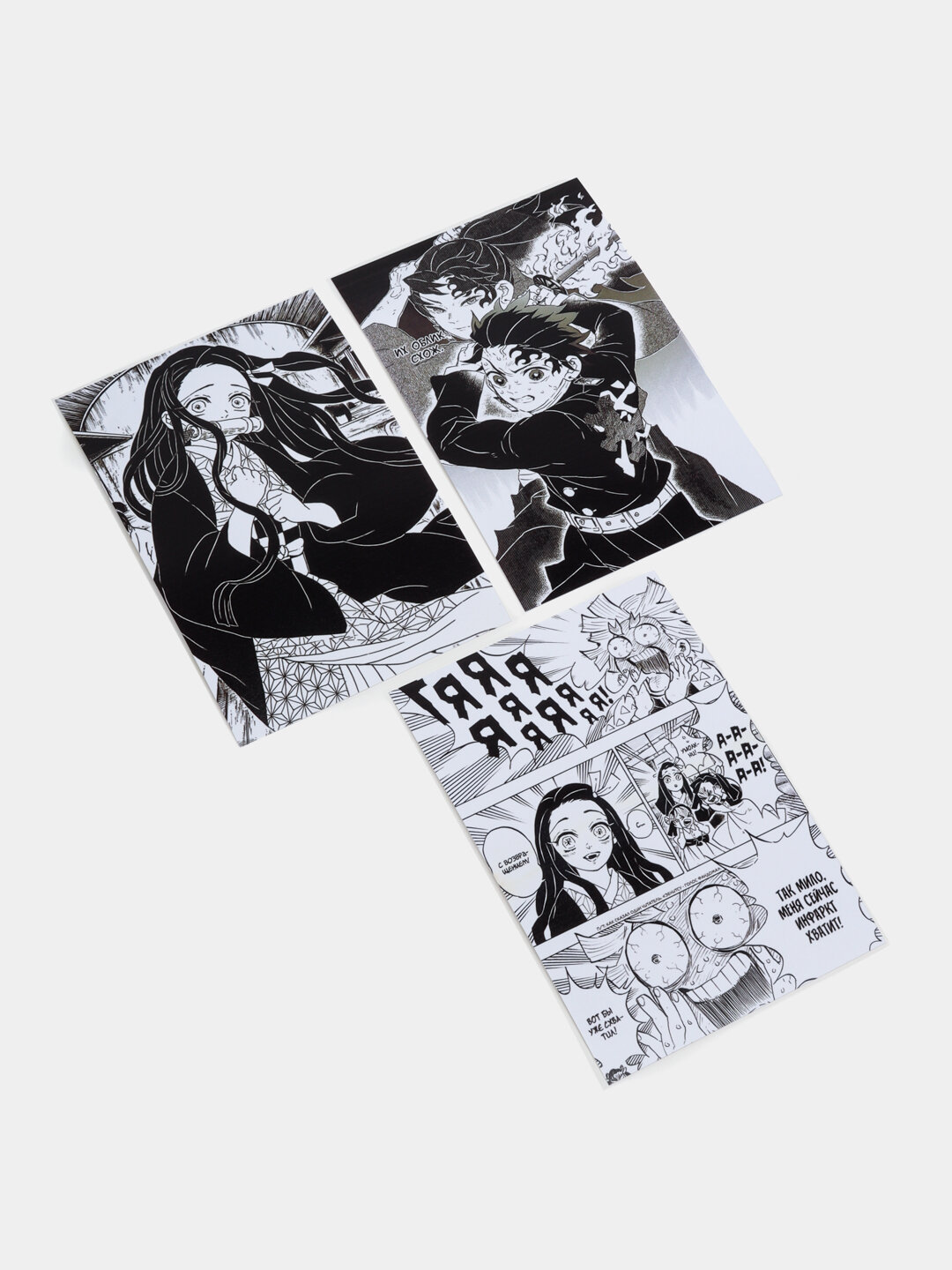 Мини постер Клинок рассекающий демонов, 10 * 15см. Набор из 3х шт