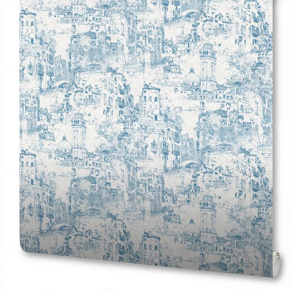 Обои арт. 8642-17 виниловые на флизелиновой основе WallSecret Luciano голубые 1.06*10 м