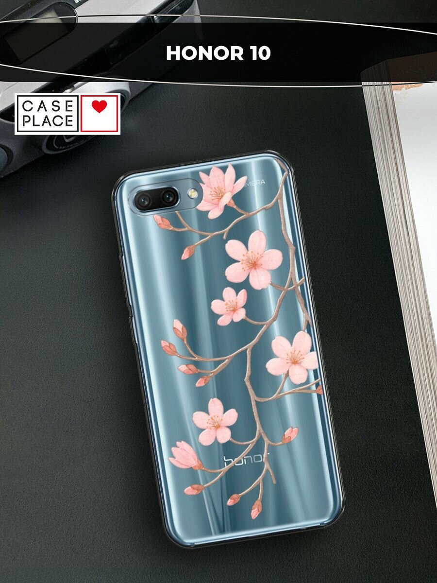 Чехол на Honor 10 / Хонор 10 с принтом "Веточка распускающейся сакуры 2"