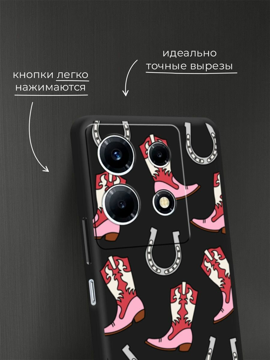 Чехол на Infinix Note 30 VIP / Инфиникс Нот 30 VIP с принтом "Ковбойские сапоки паттерн" — фото 1