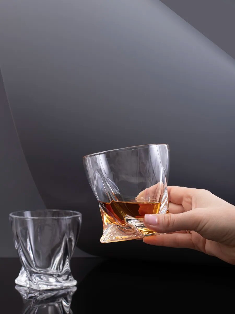 Набор стаканов Aura of Bohemia, для виски, вращающиеся, 330мл, 2шт — фото 1