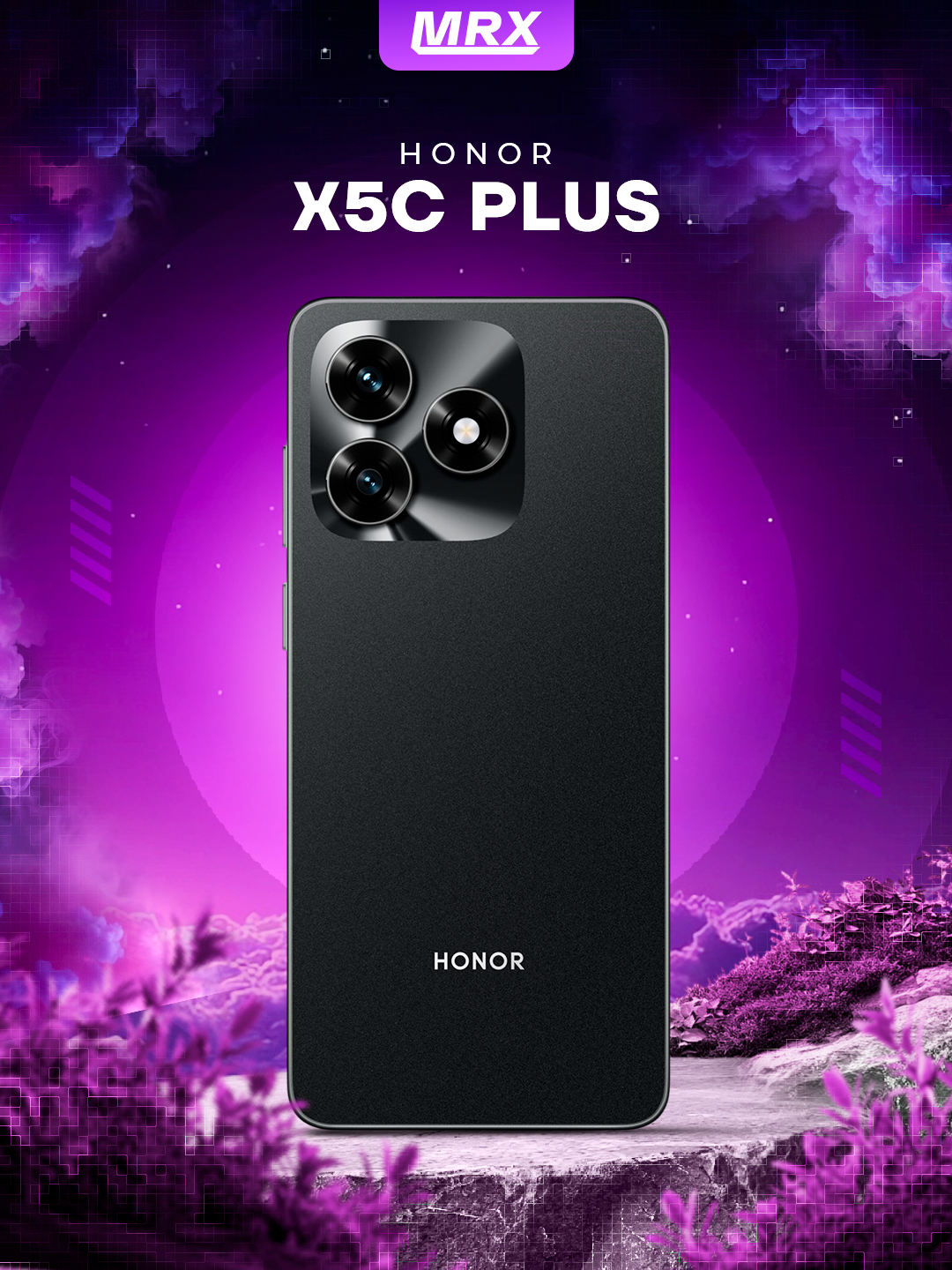 Смартфон HONOR X5C Plus, 4ГБ, 128ГБ, Dual nano SIM, экран 6.74", черный