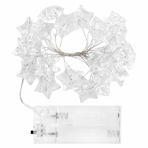 фото Упаковка 5 шт. электрогирлянда-нить комнатная "звезды", 2 м, 20 led, мультицветная, батарейки, золотая сказка, 592477