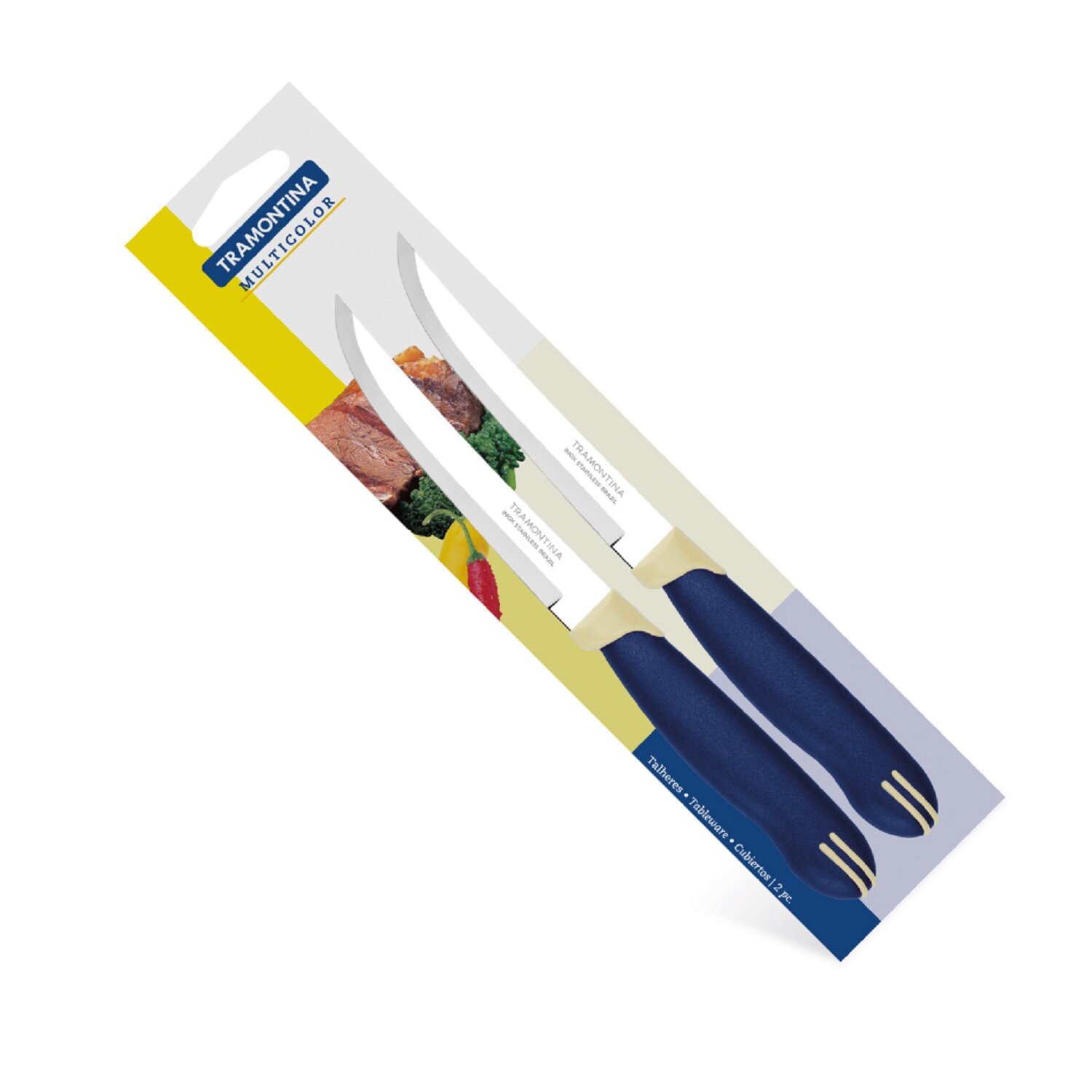 Набор ножей Tramontina Multicolor, для стейков, нержавеющие лезвия, 12.5 см