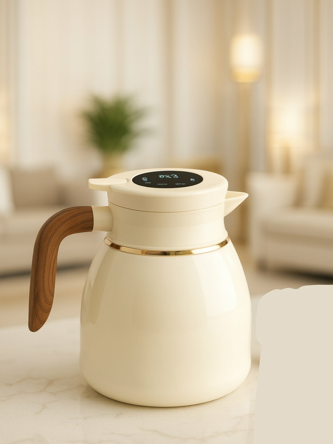 Чайник-термос с датчиком, из нержавеющей 316, дизайн, подходит для работы, отдыха и спорта1,1 л белый