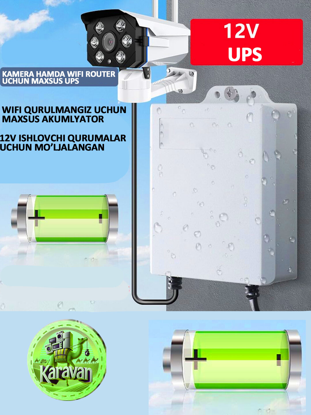 Источник бесперебойного питания Mini UPS, для роутера и камеры