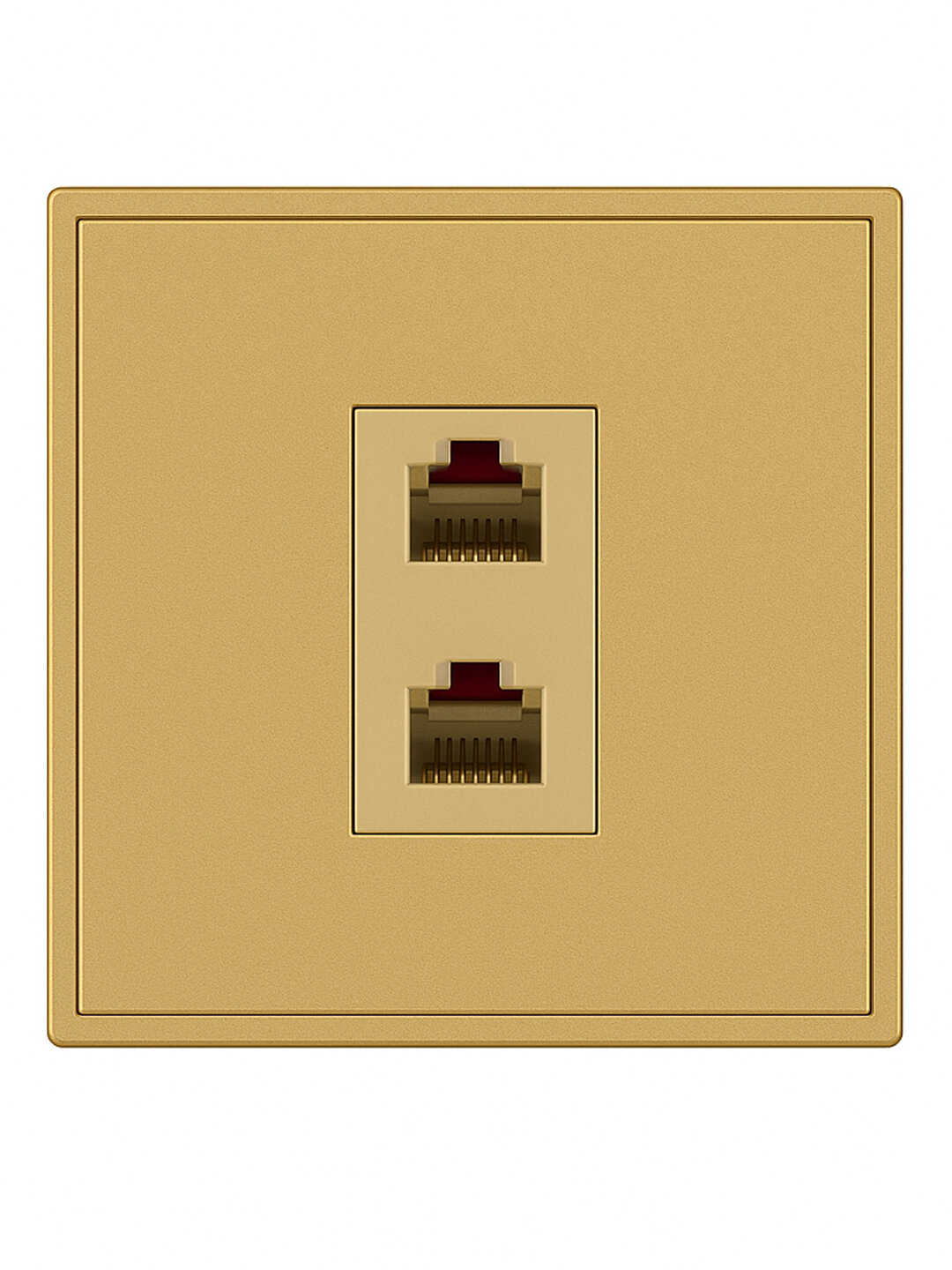 Venus розетка сетевая 2-местная, золотой цвет, настенный модуль PRIME
