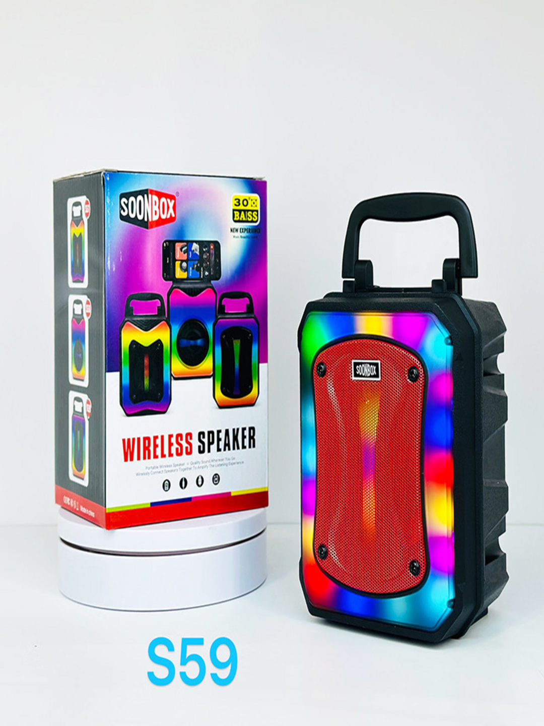 Беспроводная колонка KALONKA Sing-e S59, портативная, Bluetooth 5.0, черная, мощный стереозвук,