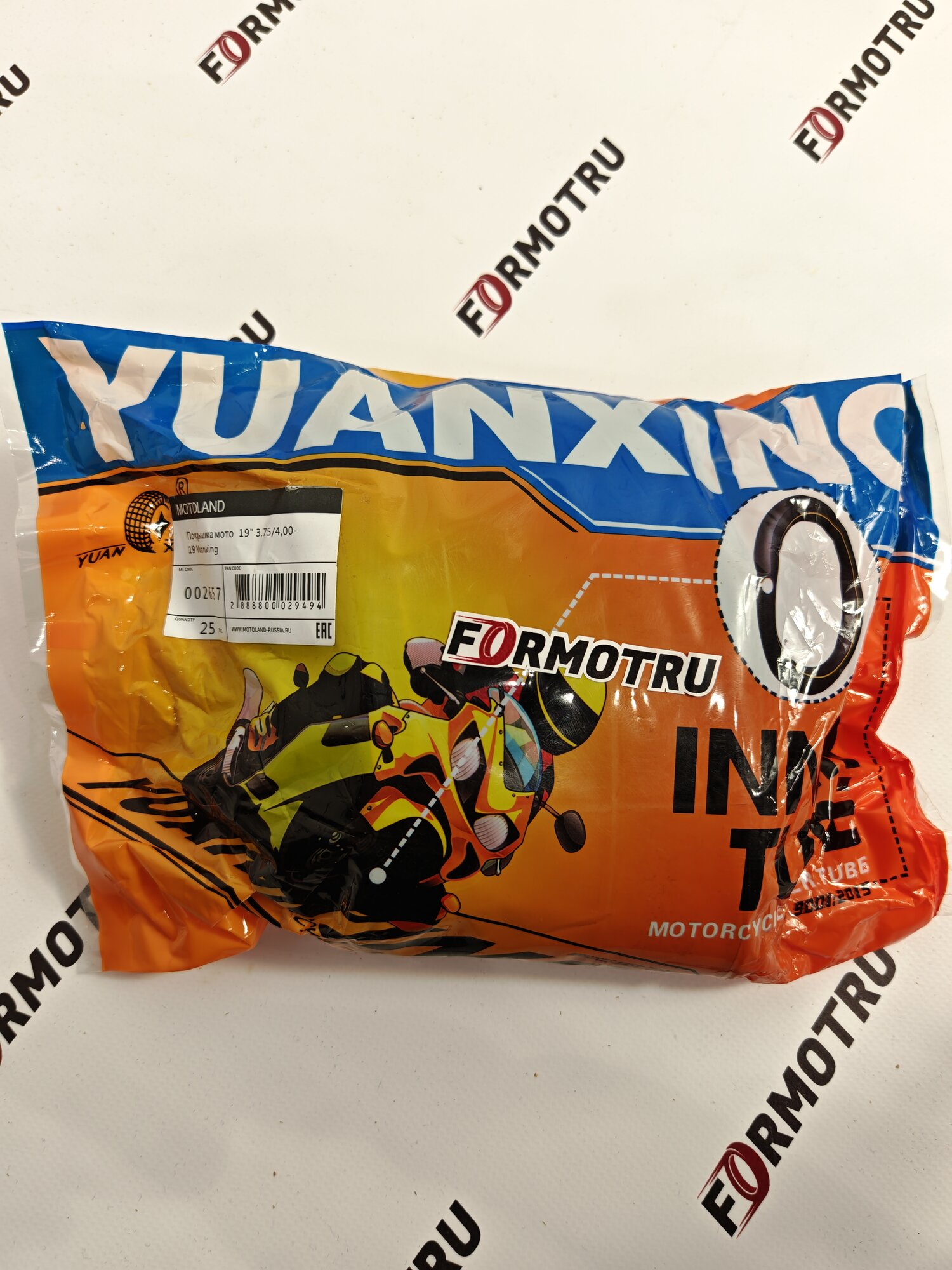 Камера Yuanxing 3.75/4.00-19 для мотоцикла