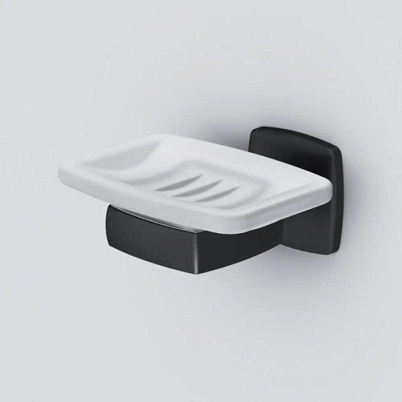 A9034222 Gem, Стеклянная мыльница с настенным держателем, черная, AM-PM