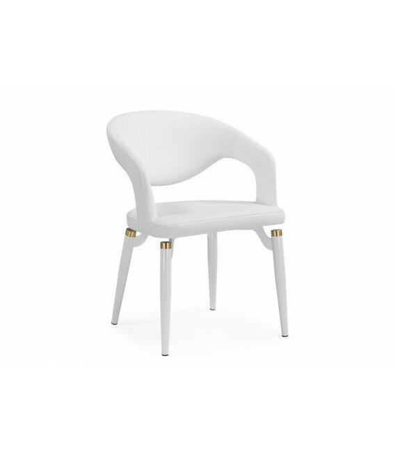 Стул на металлокаркасе Пафос white / white and gold 915929