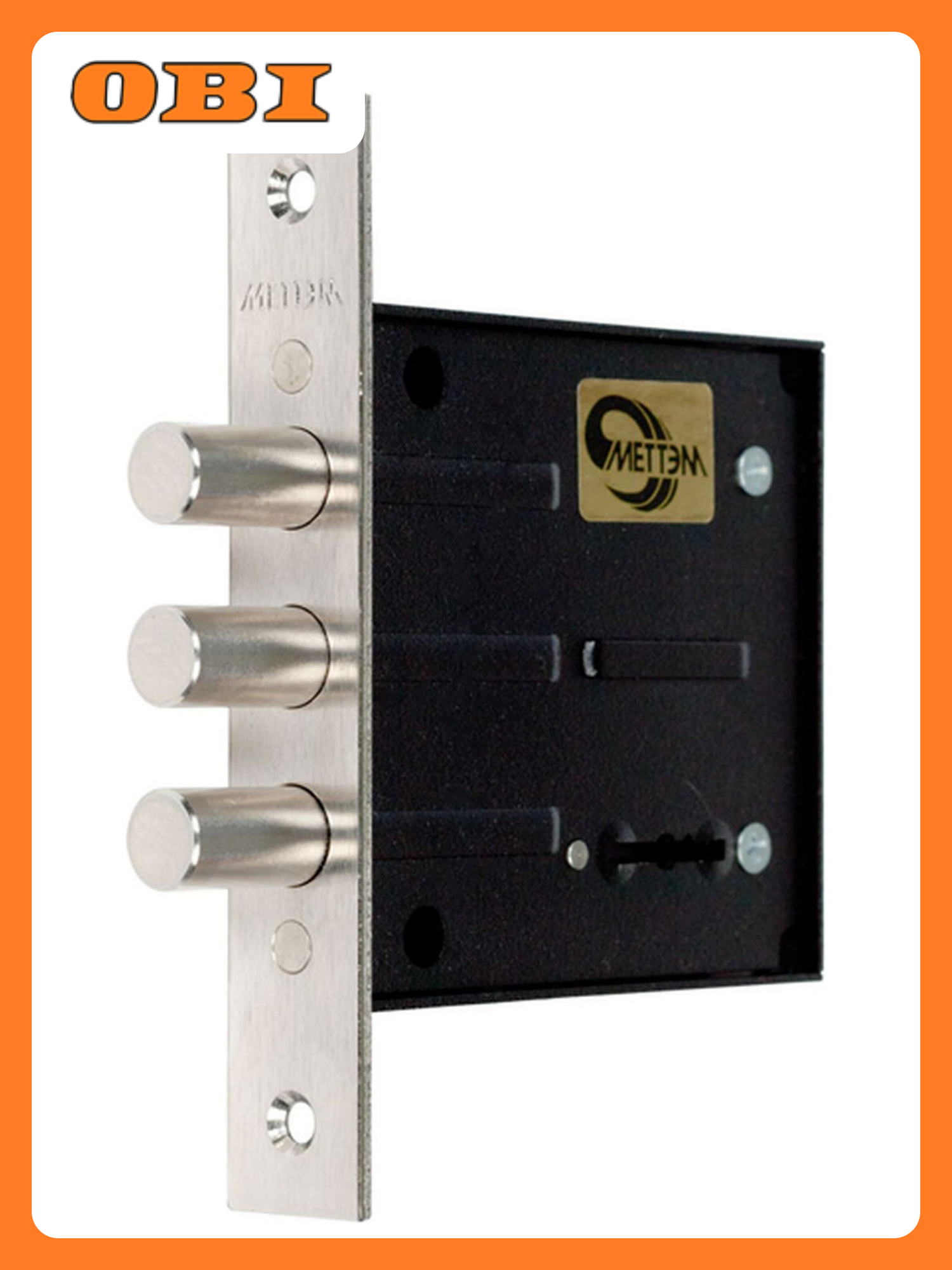 Замок дверной Меттэм ЗВ8 врезной сувальдный серебристый сталь 1 ключ