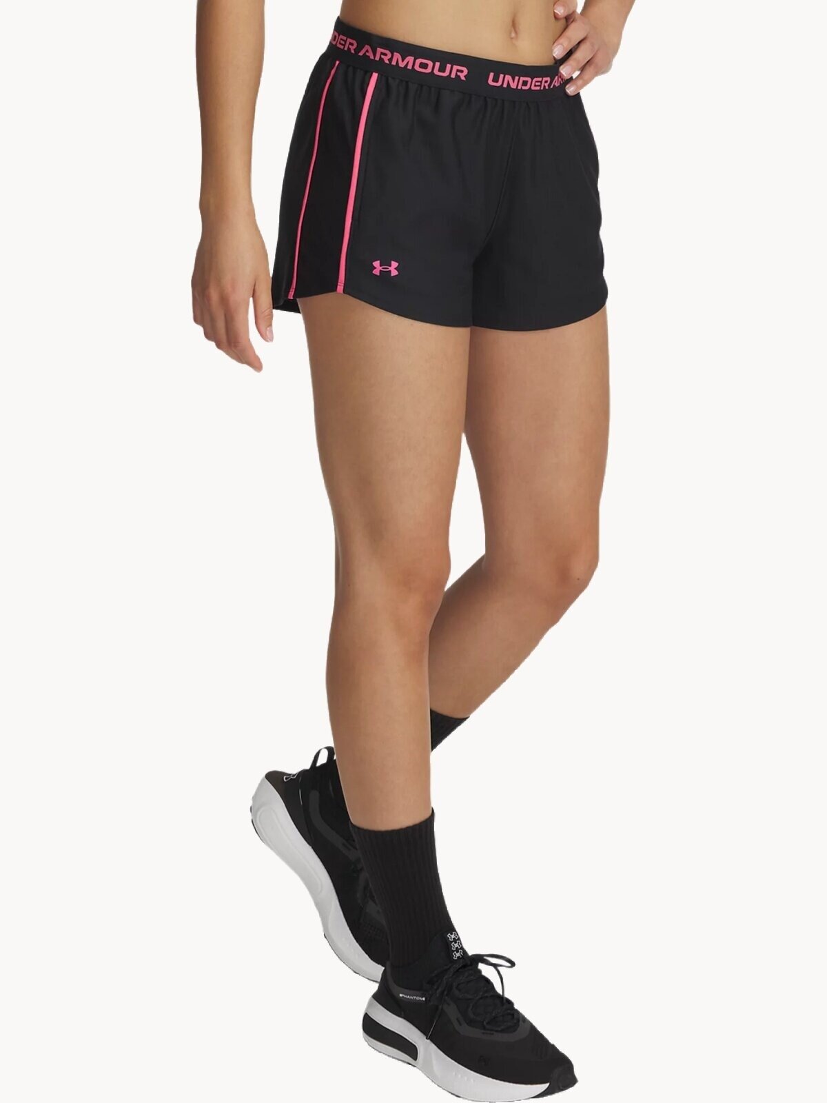 Шорты Under Armour Tech™, размер XS, черный/розовый