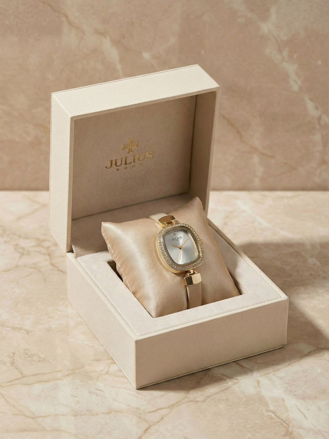 Наручные часы JULIUS Классика, 332104 серебристый/голубой — фото 1