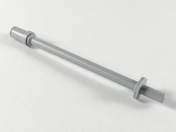 Bar 8L with Stop Rings and Pin (Technic, Figure Accessory Ski Pole) - Flat End, 2714b Light Bluish Gray U