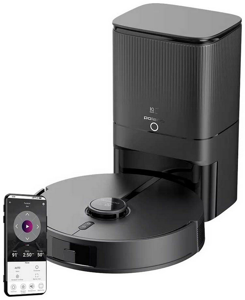 Робот-пылесос Polaris PVCRDC 5006, WIFI, IQ Home, сухая и влажная, черный
