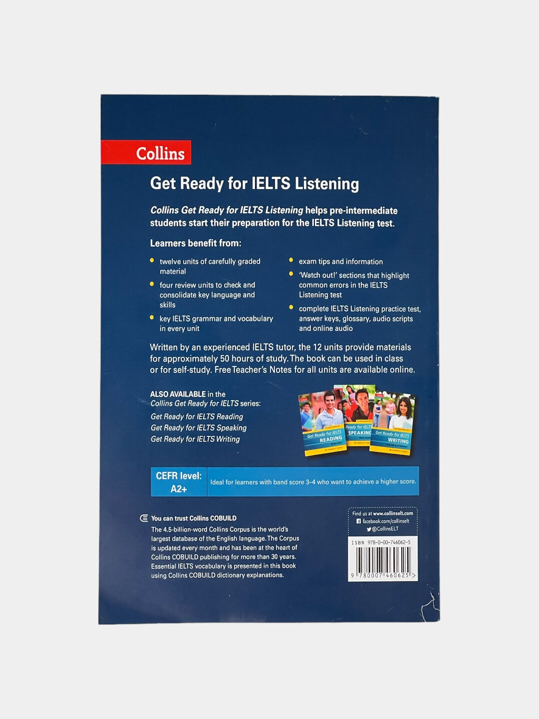 Книга Collins "Get Ready for IELTS Listening" , A5, мягкий переплет, черно-белые иллюстрации, 134 стр. — фото 1
