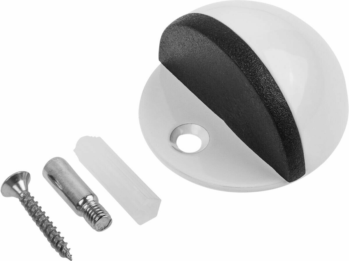 Упор дверной напольный 45 мм винтовое крепление STARFIX белый (SMF-96942-1)