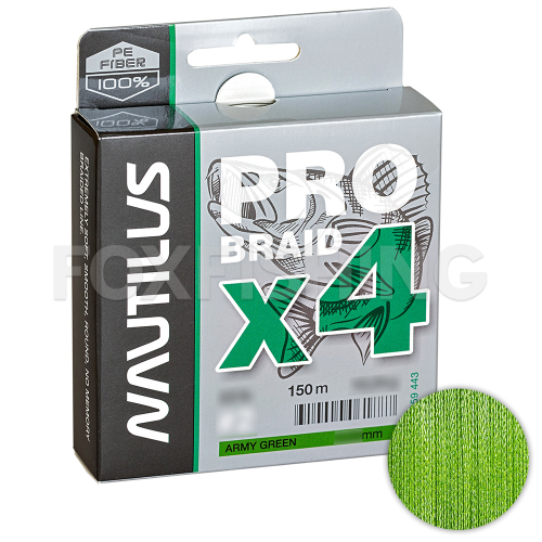 Плетёный шнур Nautilus Pro Braid X4 150м. 0.12мм. Army Green