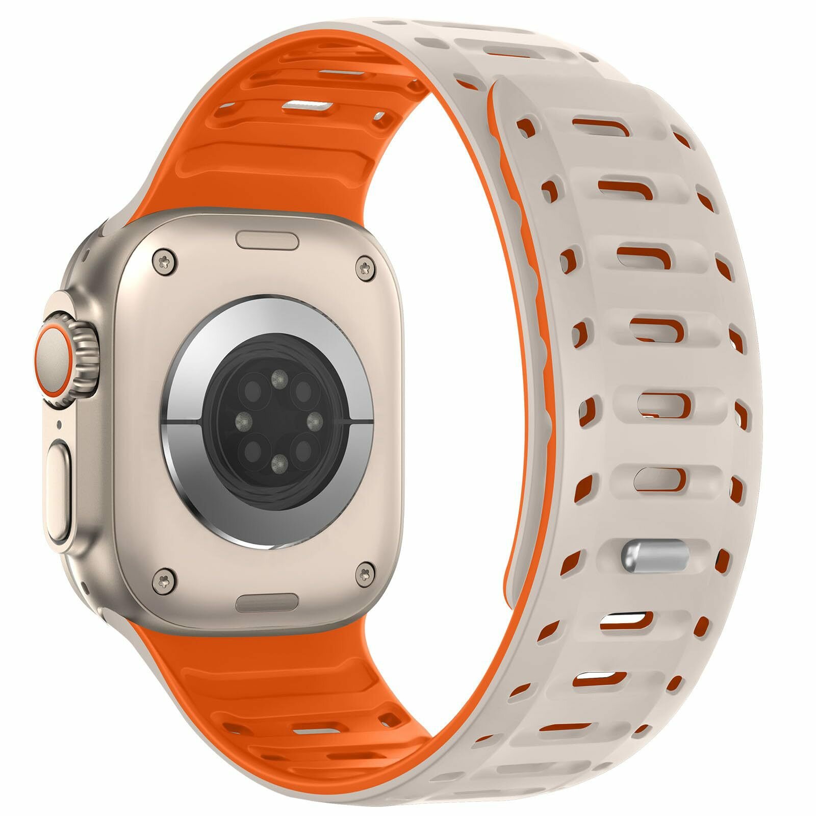 Пряжка для часов, для Apple Watch, с магнитным ремешком, цвет звездно-оранжевый