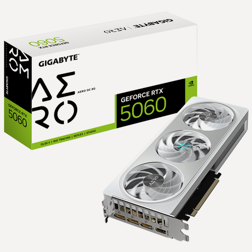 Изображение товара Видеокарта Gigabyte RTX5060 AERO OC 8GB GDDR7 128bit 3xDP HDMI 3FAN RTL